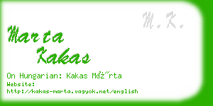 marta kakas business card